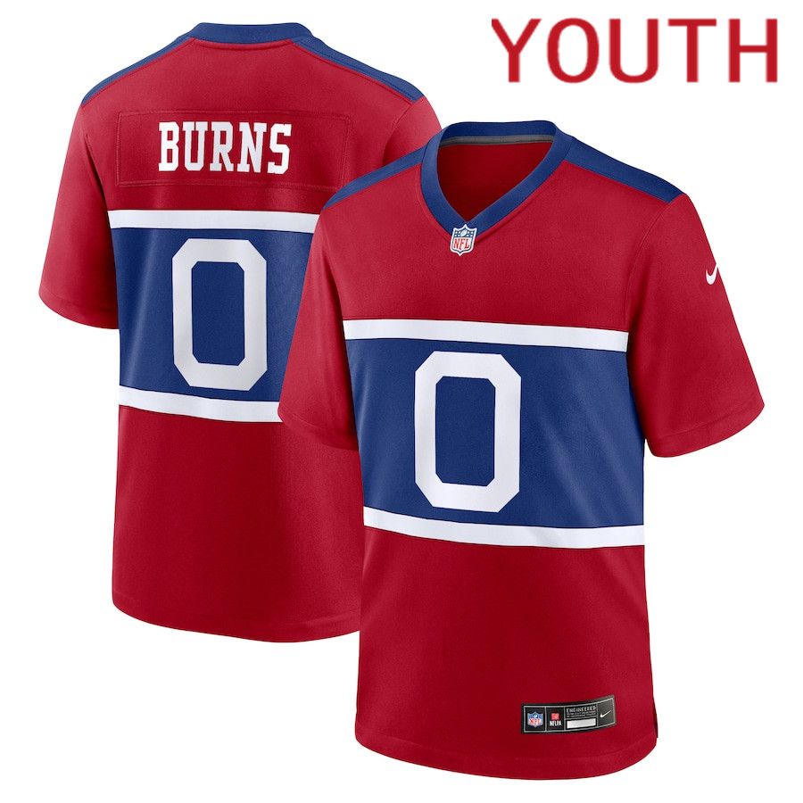 Youth New York Giants #0 Brian Burns Nike Century Red Alternate Player Game NFL Jersey->youth nfl jersey->Youth Jersey